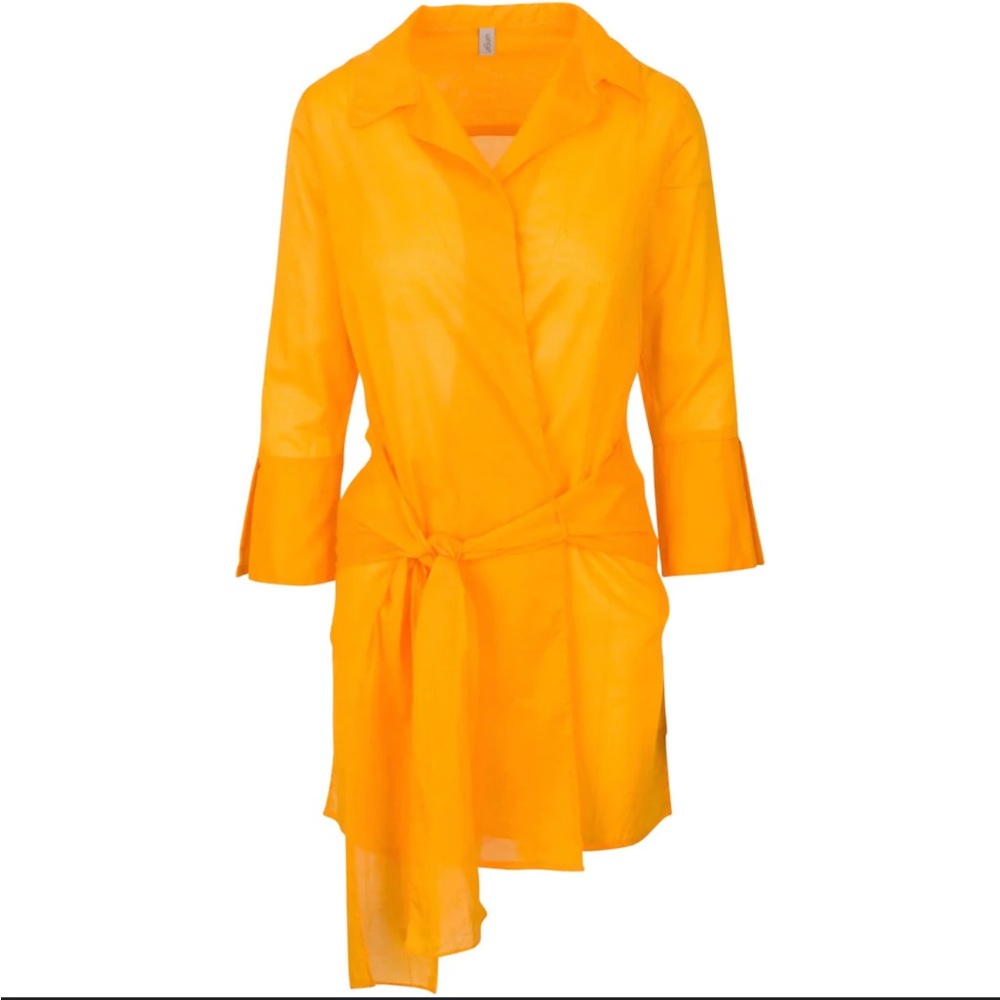 LeSwim amagansett Japanese cotton lawn wrap shirt dress